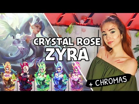 💎🌹 ASMR Crystal Rose Zyra Skin Spotlight | All chromas - League of Legends
