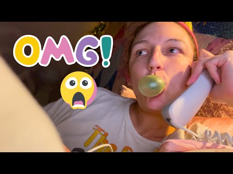 ASMR ~ ☎️👄  gossipin’ and chewin’ gum on the ole home phone 👄 ☎️