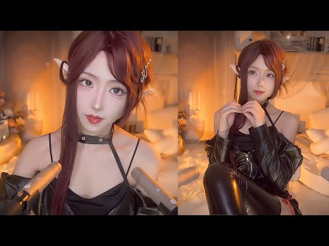 ASMR Cosplay Girl with Ear Massage Cleaning & Blowing