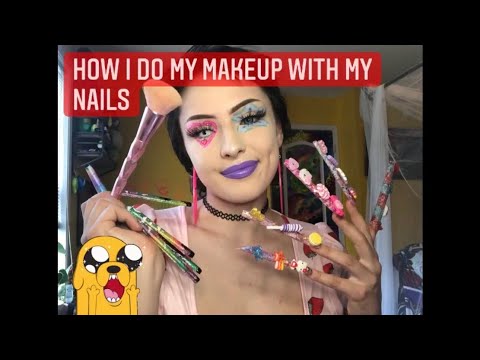 HOW I DO MY MAKEUP WITH MY NAILS 💅|| TTD eye review 👁🌈💕