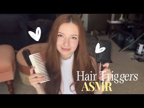 ASMR Hair Triggers & Hair Play | Whispered Rambling | Blue-Yeti