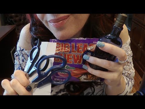 ASMR Best Gum Chewing, Tapping & Scissor Sounds EVER. Whispered