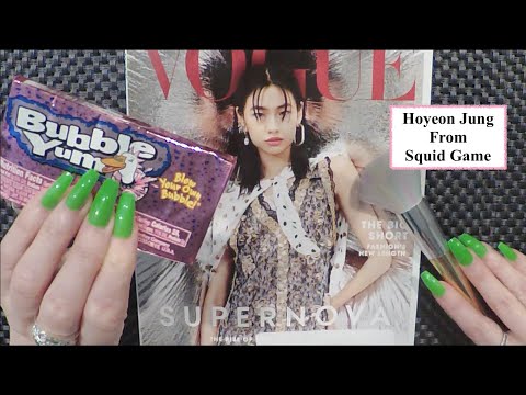 ASMR Extreme Gum Chewing Magazine Flip Through | Vogue | Tingly Whisper & Page Turning