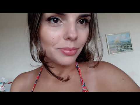 asmr scratching beachwear and mouth sounds