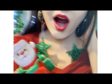 ASMR Mouth Sounds With Hard Candy - Santa Clause Christmas Sweets! Whispering