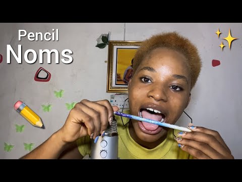 ASMR Pencil Noms 🙈 nails & teeth tapping| Mouth Sounds