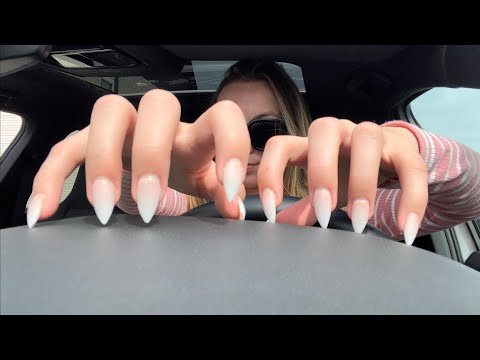 ASMR | BUILD UP TAPPING in my car (fast)