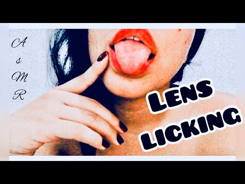 lens licking ASMR Lamiendo lente 🥵 #lenslicking