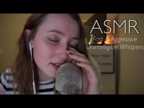 ASMR Intense & Tingly Unintelligible Whispers ~ Fast & Aggressive 💤