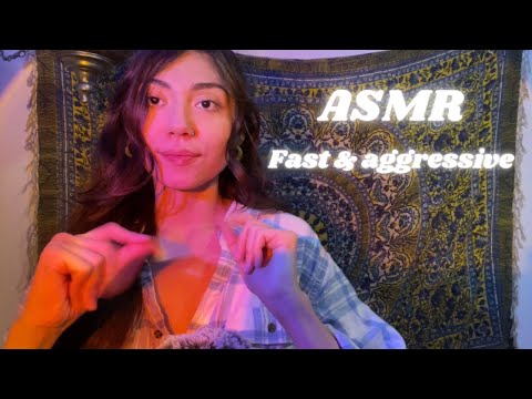 ASMR | fast & aggressive random visual triggers ~ messing with & tapping on camera for *tingles*