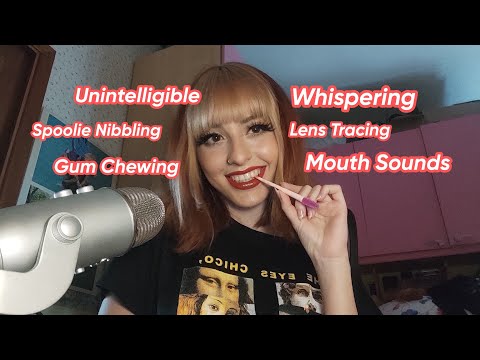 ASMR | My Favorite Triggers 🌟 (Unintelligible, Gum Chewing, Spoolie...) | 1000+ Subs! ♥️