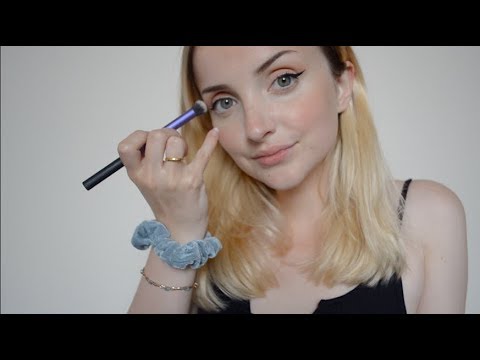ASMR-🙊makeup routine with up close personal attention and face brushing 🧘🏻‍♀️💅🏻