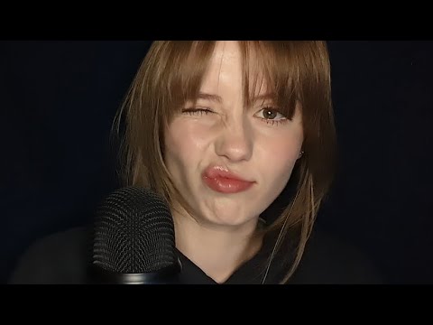 ASMR | Reading Trigger Words (close up whispering, mouth sounds, hand sounds) 💕💕😚