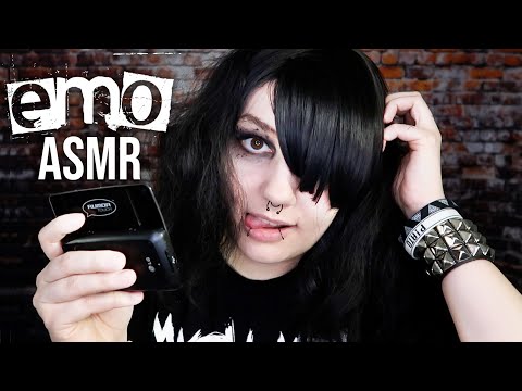 ASMR 💀EMO GIRL in DETENTION WITH YOU 💀 Playing with Your Hair, Gum, Pen Chewing, Inaudible, Scribble