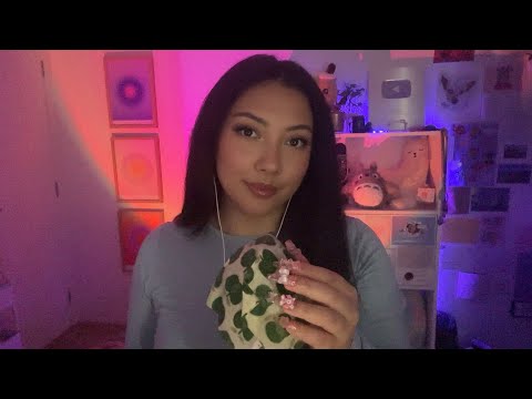 ASMR beeswax wrap on the mic, lip gloss, squishy triggers, tracing, hand movements 💚 cv for Kat F