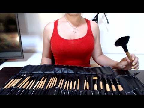 ASMR Show & Tell  ear to ear Make up Brushes (NEW CAMERA + Zoom H4N)