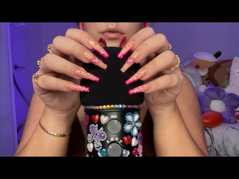 ASMR MICROPHONE SCRATCHING FOR 11:11 MINUTES 💜 ~WITH AND WITHOUT COVER~ | NO TALKING