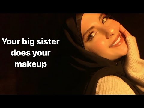 Arabic Asmr your big sister does your makeup اختك الكبيرة بتعملك ميكب #arabicasmr #asmr