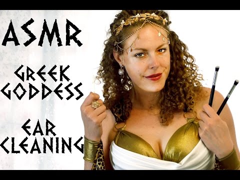 ASMR Ear Cleaning & Exam Greek Goddess Role Play Binaural Ear to Ear, Blowing, Cupping, Whisper