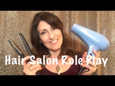 ASMR Hair Salon RP with Binaural Hair Cut - Blow Dry - & Flat Iron for Tingles