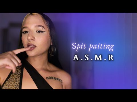 ASMR CASEIRO| spit paiting ~ sons molhados💜#asmr #mouthsounds