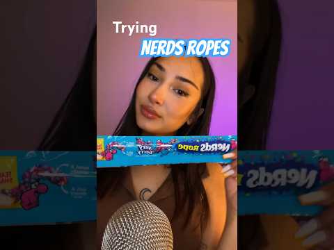 eating NERDS ROPES for the first time 🥳 #asmr #asmrsounds