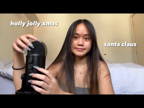 ASMR mic triggers w/ christmas trigger words