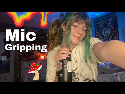 ASMR | Mic Gripping & Rubbing w hand sounds, m0uth sounds + more