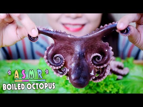ASMR Boiled whole Octopus , Eating sound | LINH-ASMR
