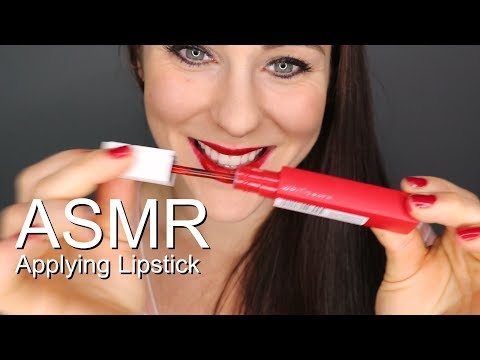 ASMR Applying lipstick with tongue snapping
