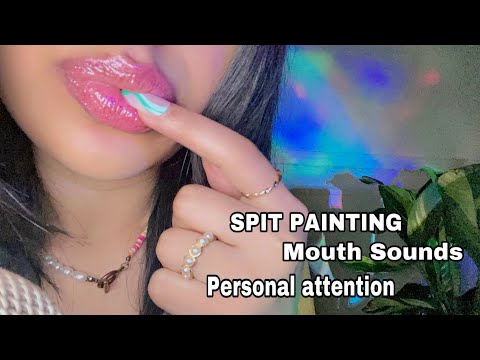 ASMR~ Spit Painting w/ Intense Mouth Sounds (Up Close & Personal Attention)