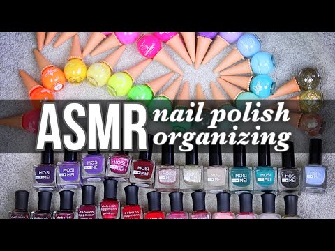 ASMR Organizing Nail Polishes in Rainbow Order || Kelli Marissa ASMR