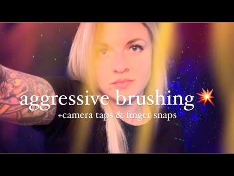 🪥Fast & Aggressive ASMR Mic/Camera Brushing No Talking, Camera Tapping, Finger Snapping