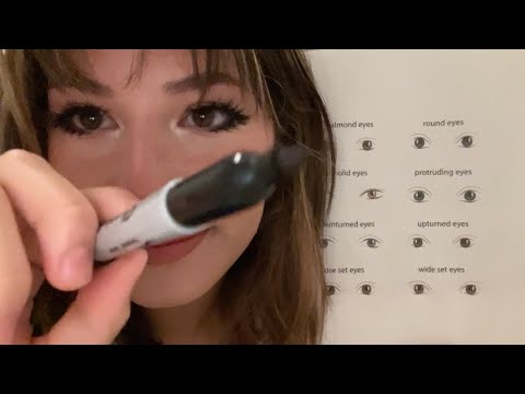 drawing features on your face (asmr)