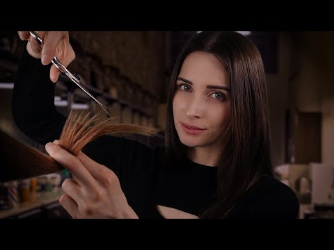 ASMR Roleplay ✂ Haircut at the Barber Shop (Personal Attention, Face Brushing, Hair Brushing)
