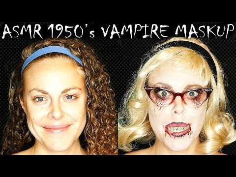Vampire ASMR Makeup Tutorial w/ Corrina & Katie Brush & Skin Sounds