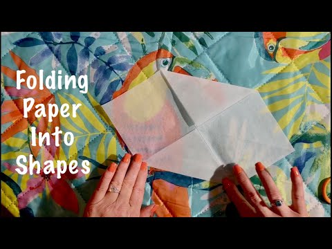 ASMR Paper folding/Simple Origami (No talking) Tracing paper crinkles