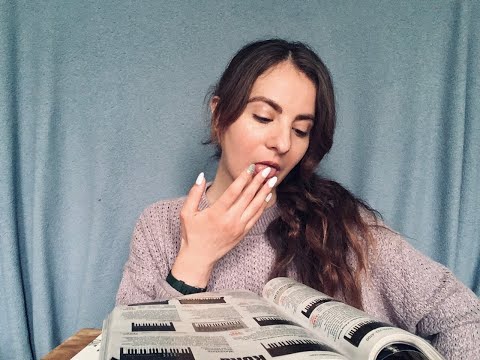 ASMR || Finger Licking & Page Flipping with Gum Chewing (soft spoken)