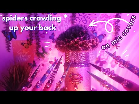 ASMR Spiders Crawling Up Your Back, Bare Mic Scratching, Foam Cover, Long Nails, Camera Tapping etc