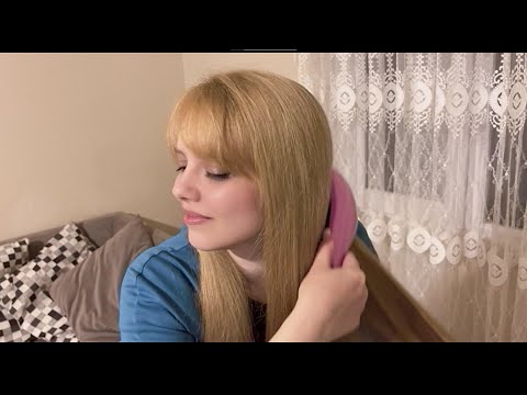 ASMR Brushing natural hair for Relaxation and Sleep  No Talking Real Person