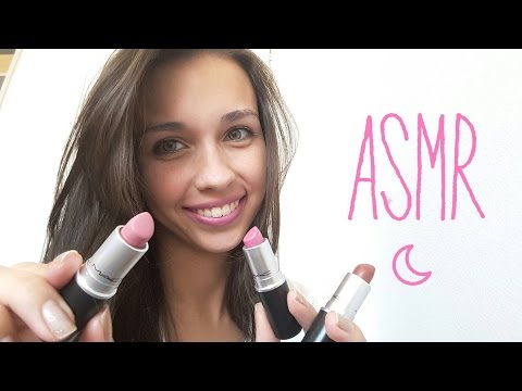 ASMR Português: Testando Batons MAC/MAC Lipsticks testing - MOUTH SOUNDS(Binaural)