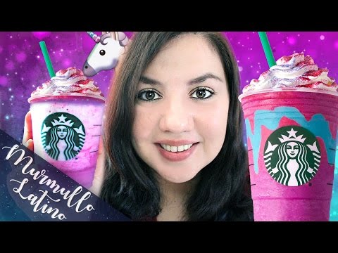 ASMR ESPAÑOL 🦄 Probando el Frappe UNICORNIO de Starbucks 🦄