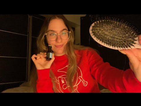 ASMR Bestie Sleepover! | Nail Care, Hair Brushing, Gossiping and more!
