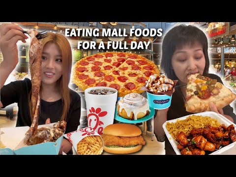 EATING ONLY MALL FOODS FOR A FULL DAY!