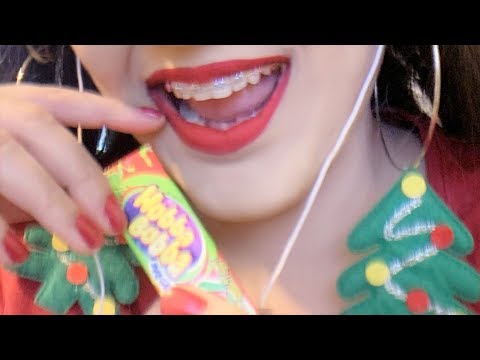 ASMR Bubble Gum Chewing, Blowing Bubbles, Mouth Sounds, and Whispering