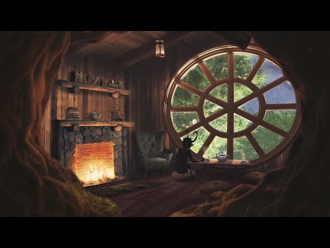 Cozy Rain in the Treehouse Teahouse | ASMR Ambience