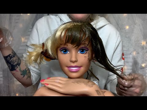 ASMR Cut, Color, & Style On Dollhead