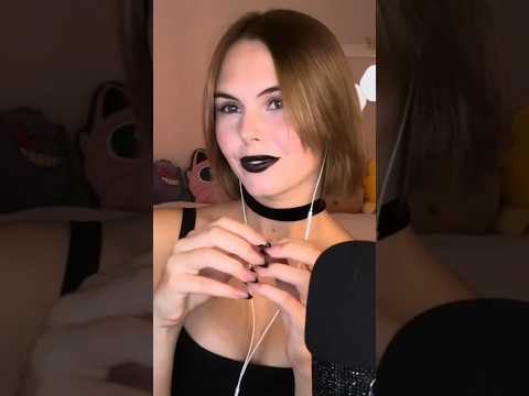 Goth Girl taps on her Black French Tip Nails #tingles #nails #tapping #asmr #gothgirl