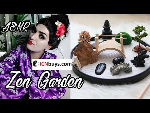 ASMR ICNBUYS Zen garden |  ROLEPLAY GEISHA ( comiendo Sushi, sonidos arena)