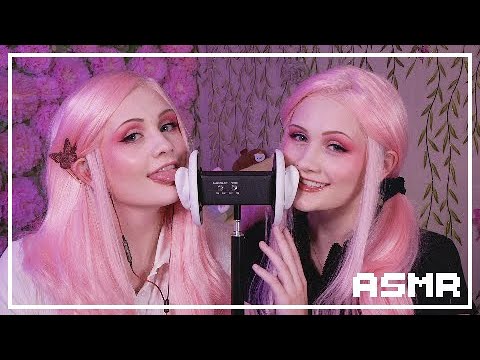 ASMR Twin Ear Eating / Licking and Mouth Sounds w/ Tongue Fluttering (NO TALKING)